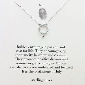 Sterling Silver and Ruby Necklace